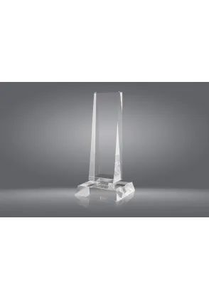 Trofeo cristal forma prisma triangular