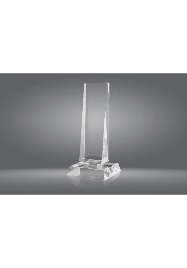 Trofeo cristal forma prisma triangular