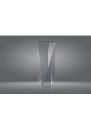 Trofeo cristal forma prisma regular