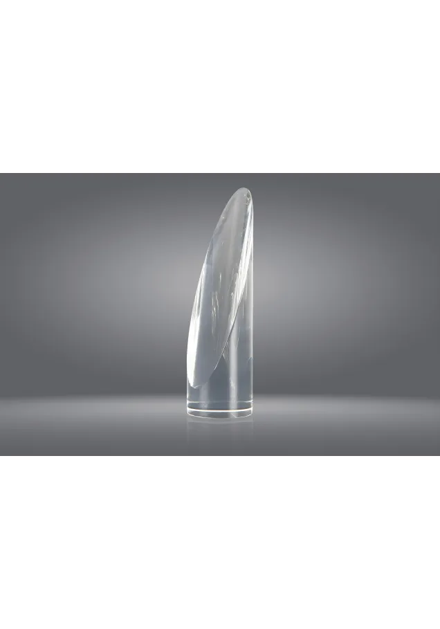 Trofeo cristal forma prisma circular