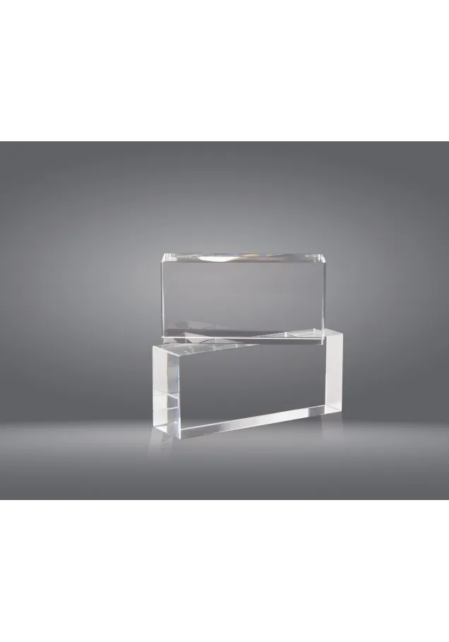 Trofeo cristal prisma rectangular horizontal