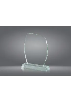 Trofeo cristal redondeado base rectangular cristal