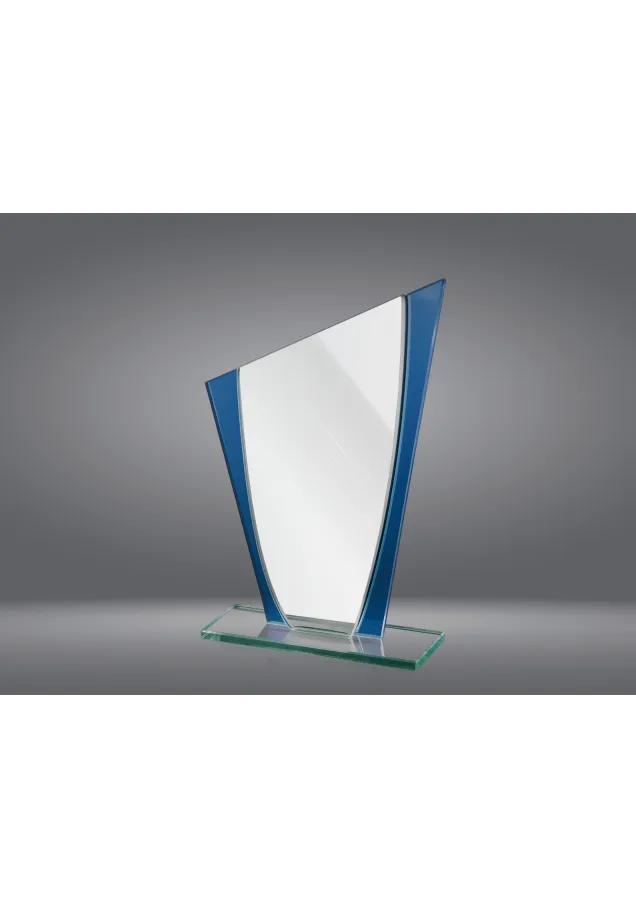 Trofeo cristal cuña detalle Azul