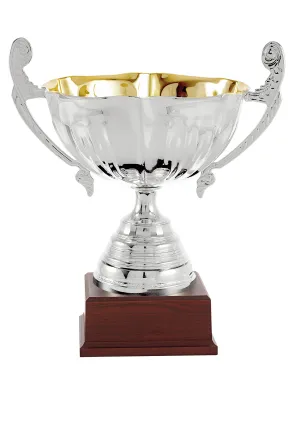 Trofeo copa bicolor ensaladera plata asas