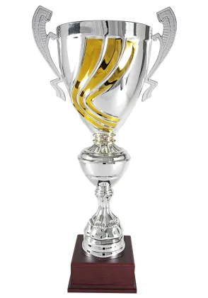 Trofeo copa diseño dos piezas en oro y plata