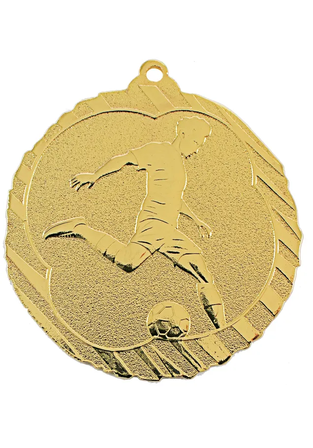 Medalla fútbol en relieve alto