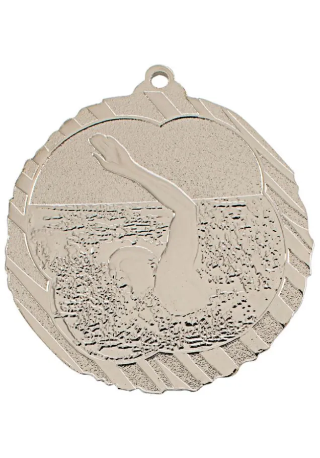 Medalla natación en relieve alto 