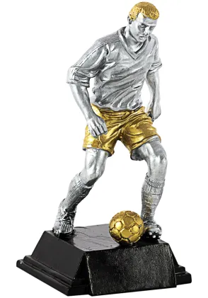 Trofeo figura futbolista dorado/plata