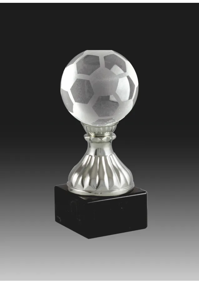 Trofeo cristal copa invertida opción pelota base mármol