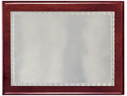 Placa homenaje rectangular marco labrado