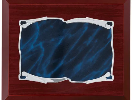 Placa Homenaje pergamino detalle azul