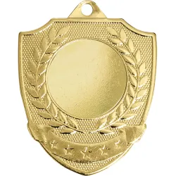 Medalla de Oro con Diseño de Escudo y Laurel – Ideal para Reconocimientos y Premiaciones