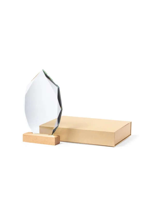 Trofeo de Cristal con Base de Madera – Diseño Exclusivo y Personalizable 🏆✨