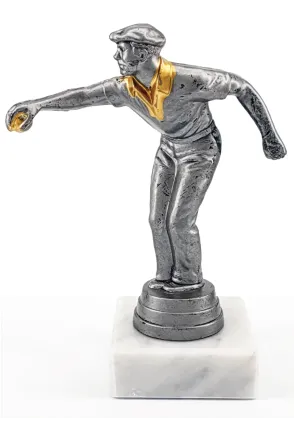 Trofeo de Petanca Plateado con Base de Mármol – Premio para Campeonatos y Clubes 🏆🎯
