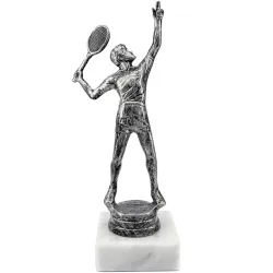 Trofeo de Tenis Plateado con Base de Mármol – Reconocimiento para Campeones y Torneos 🎾🏆