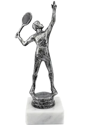 Trofeo de Tenis Plateado con Base de Mármol – Reconocimiento para Campeones y Torneos 🎾🏆