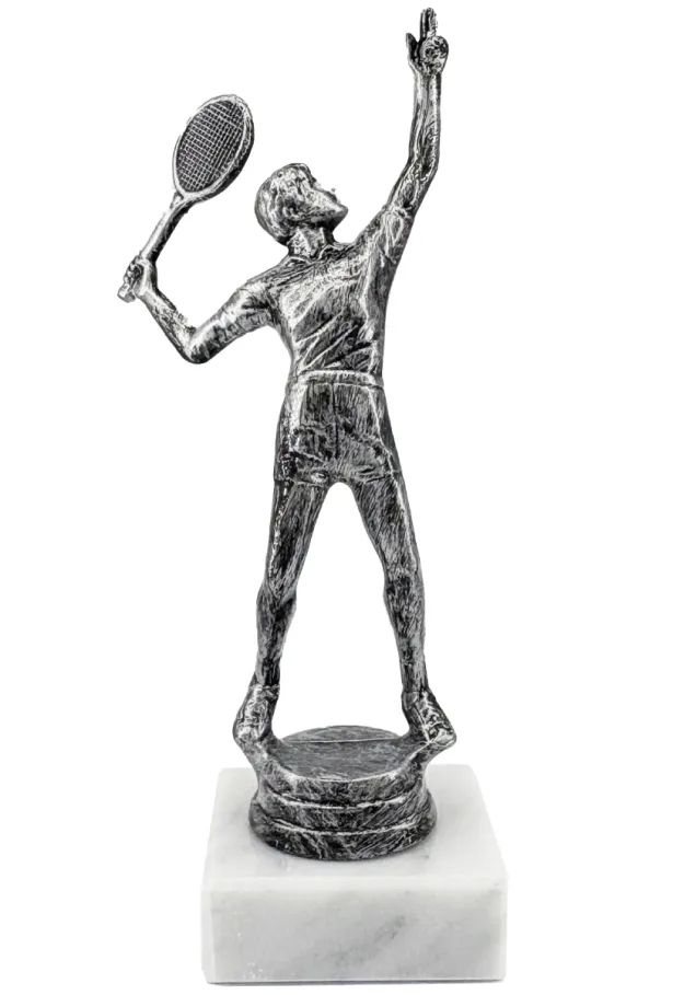 Trofeo de Tenis Plateado con Base de Mármol – Reconocimiento para Campeones y Torneos 🎾🏆