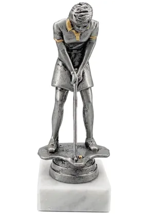 Trofeo de Golf Femenino Plateado con Base de Mármol – Premio para Torneos y Campeones ⛳🏆