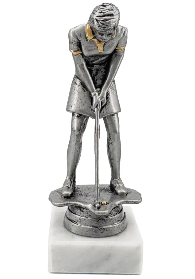 Trofeo de Golf Femenino Plateado con Base de Mármol – Premio para Torneos y Campeones ⛳🏆