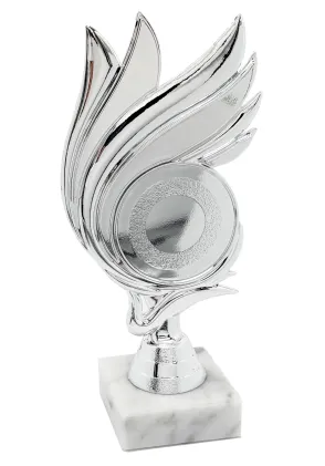 Trofeo de Alas Plateado con Base de Mármol – Premio Personalizable para Competencias y Eventos 🏆✨