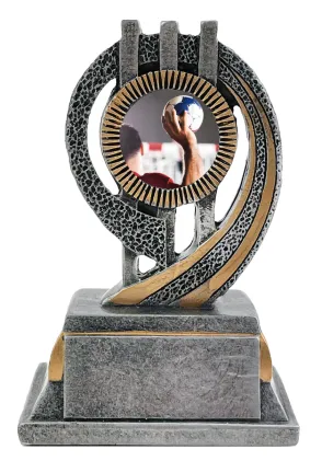 Trofeo de Balonmano Elegante en Resina con Detalles en Oro y Plata – Premio Deportivo Personalizable