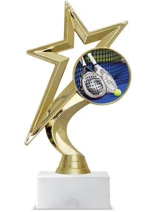 Trofeo de Padel Deportivo en Oro con Base de Mármol – Premio Personalizable 🏆