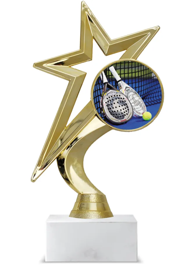 Trofeo de Padel Deportivo en Oro con Base de Mármol – Premio Personalizable 🏆