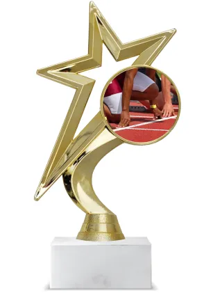 Trofeo de Cross Deportivo en Oro con Base de Mármol – Premio Personalizable 🏆