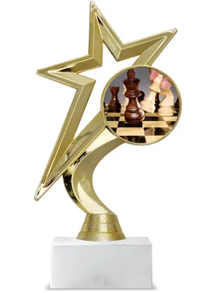 Trofeo de Ajedrez Deportivo en Oro con Base de Mármol – Premio Personalizable 🏆