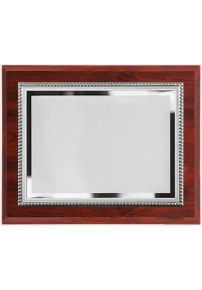 Placa de Reconocimiento de Madera y Metal – Personalizable plata
