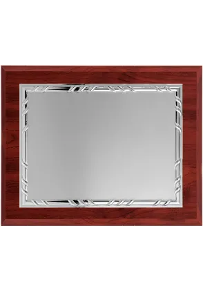 Placa de Reconocimiento de Madera y Metal estilo antiguo plata